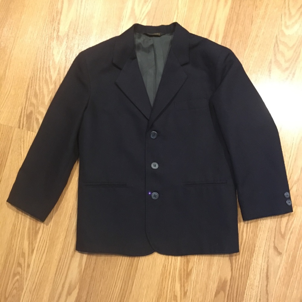 Claiborne Boys Navy Blue 3‎ Button Blazer sz 8
